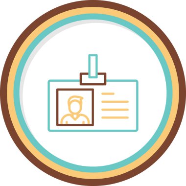 Kimlik kartı web simgesi, vektör illüstrasyonu