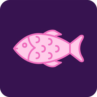 Balık. Web simgesi vektör illüstrasyonu 