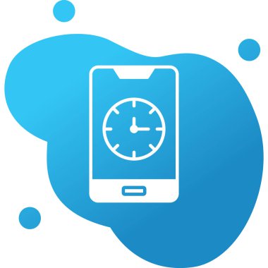 saat ve vektör illüstrasyonlu cep telefonu