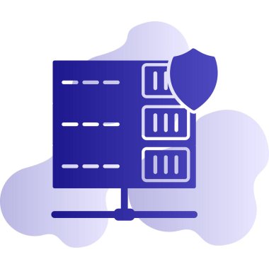 Sunucu Koruma Ağı simgesi basit illüstrasyon              