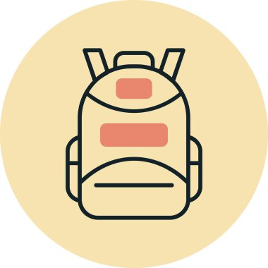 Sırt çantası. Web simgesi basit illüstrasyon