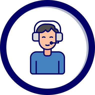 Operatör. Web simgesi basit bir illüstrasyon. Danışmanlık ve Eğitim konsepti