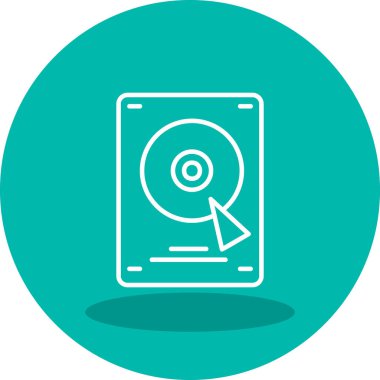 Sabit disk simgesi, vektör illüstrasyonu basit tasarım