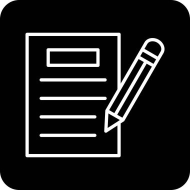 kalem ile doküman. Web simgesi basit illüstrasyon