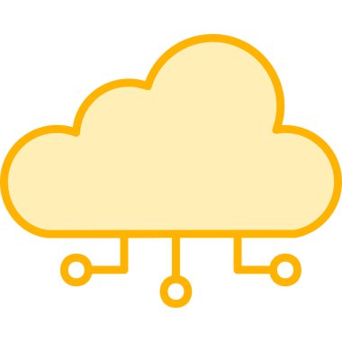 bulut hesaplama web simgesi vektör illüstrasyonu 