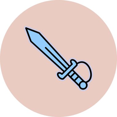 kılıç simgesi, vektör illüstrasyonu basit tasarım