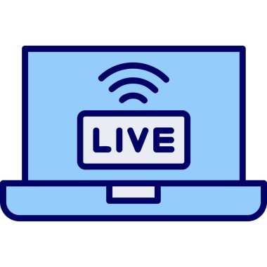 canlı yayın simgesi, vektör illüstrasyonu basit tasarım