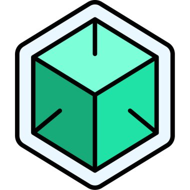 Bir Küp simgesinin vektör illüstrasyonu 