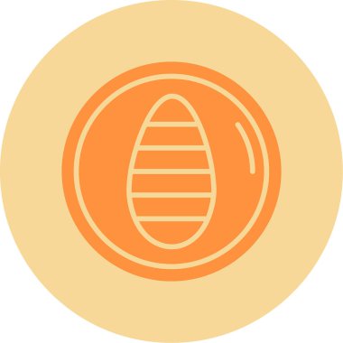 İpek koza simgesi, vektör illüstrasyonu basit tasarım