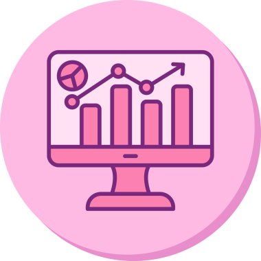 Analytics icon, vector illustration simple design