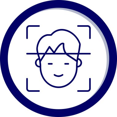 Yüz Tanıma vektör simgesi izole edildi. Yüz logosu taranıyor.