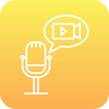 Podcast web simgesi, vektör illüstrasyonu