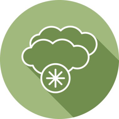 Bulutların ve kar tanesi simgesinin vektör çizimi 