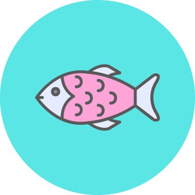 Balık. Web simgesi vektör illüstrasyonu 