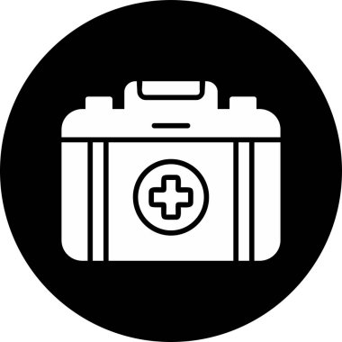 İlk Yardım Kiti tıbbi ikon vektör çizimi