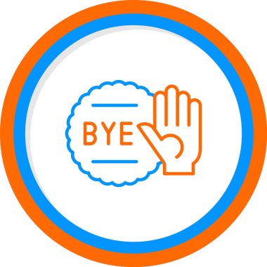 El dalgası vektör simgesi, elveda sembolü. Web ya da mobil uygulama için basit, düz tasarım