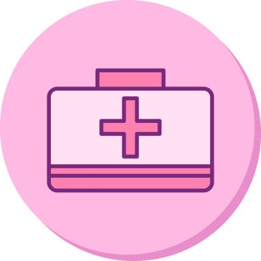 İlk Yardım Kiti tıbbi ikon vektör çizimi