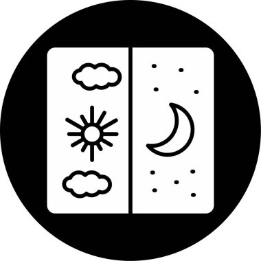 Dağdaki gece sahnesinin vektör illüstrasyonu 