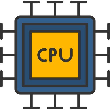 cpu icon, vector illustration simple design