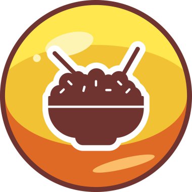 Pirinç kasesi. Web simgesi basit illüstrasyon            
