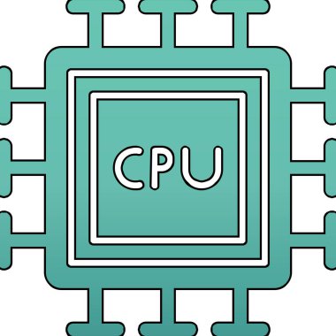 cpu icon, vector illustration simple design