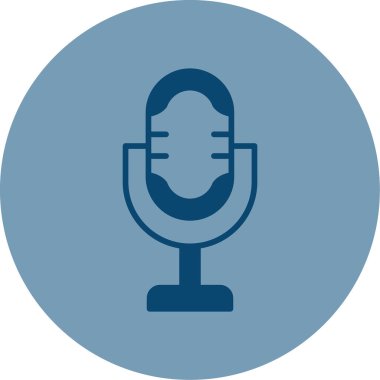 Retro mikrofon simgesi, vektör çizim 