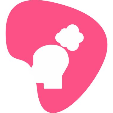 Düşünen baş simgesi, vektör çizimi basit tasarım