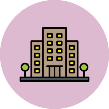 Office Building web simgesi, vektör illüstrasyonu