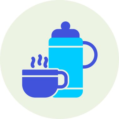 Kap ikonlu termos. Web basit illüstrasyonu