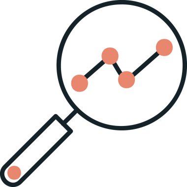 Analitik Araştırma. Web simgesi basit illüstrasyon             