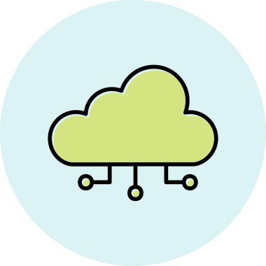 bulut hesaplama web simgesi vektör illüstrasyonu 