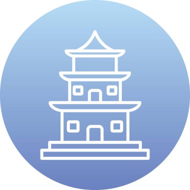 Tapınak binası Web simgesi basit illüstrasyon