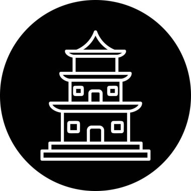 Tapınak binası Web simgesi basit illüstrasyon