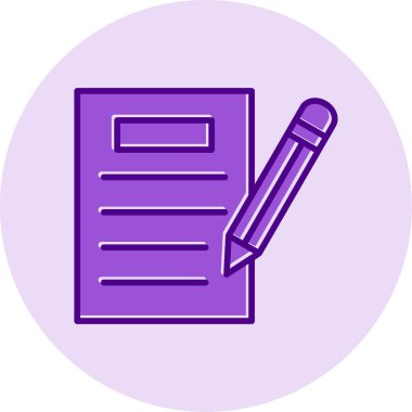 kalem ile doküman. Web simgesi basit illüstrasyon