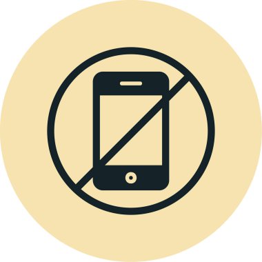 Telefona izin yok, vektör illüstrasyonu basit tasarım
