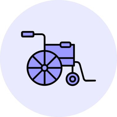 Tekerlekli sandalye web simgesinin vektör çizimi