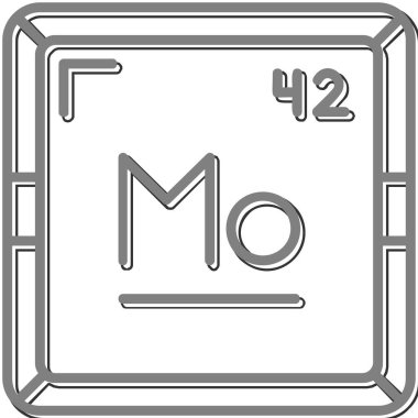 Molybdenum modern simgesinin vektör çizimi                      