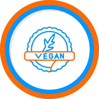 Vegan logosu, vektör çizimi basit tasarım