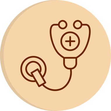 stetoskop ikonu vektör illüstrasyonu