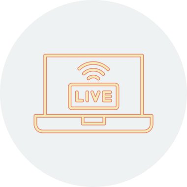 canlı yayın simgesi, vektör illüstrasyonu basit tasarım