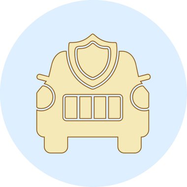 Araba sigortası simgesi, vektör illüstrasyonu basit tasarım