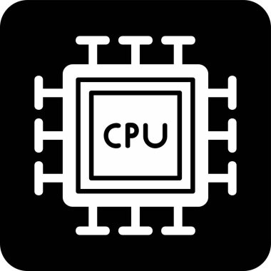 cpu icon, vector illustration simple design