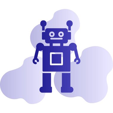 robot. Web simgesi basit illüstrasyon 