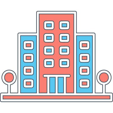 Office Building web simgesi, vektör illüstrasyonu