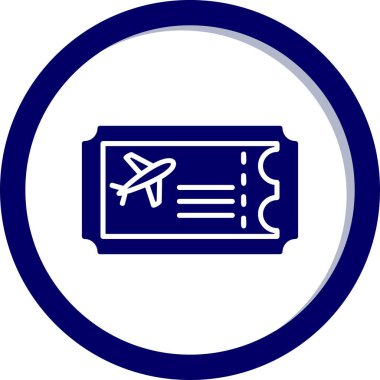 Uçak Bilet simge vektör çizim