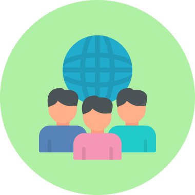 Uluslararası ilişkiler simgesi, vektör illüstrasyonu basit tasarım