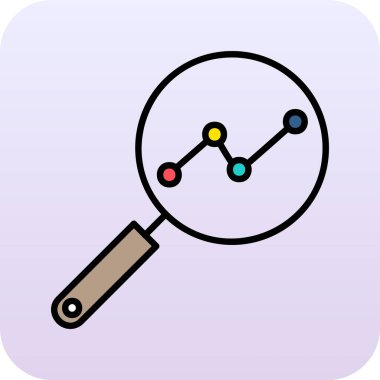 Analitik Araştırma. Web simgesi basit illüstrasyon             