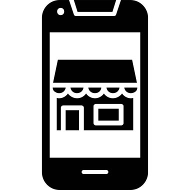 Akıllı telefon web simgesi, vektör illüstrasyonunda çevrimiçi rezervasyon