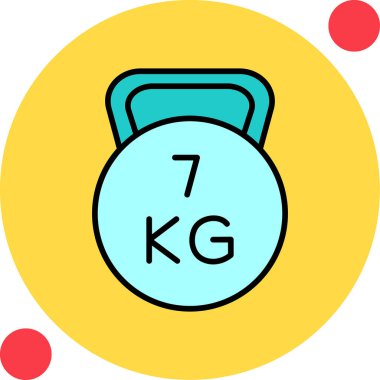 Kettlebell, ağırlık kaldırma modern simge vektörü