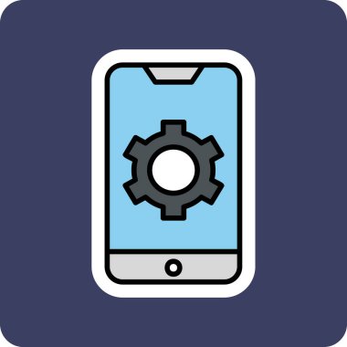 Mobil Ayarlar web simgesi, vektör illüstrasyonu 